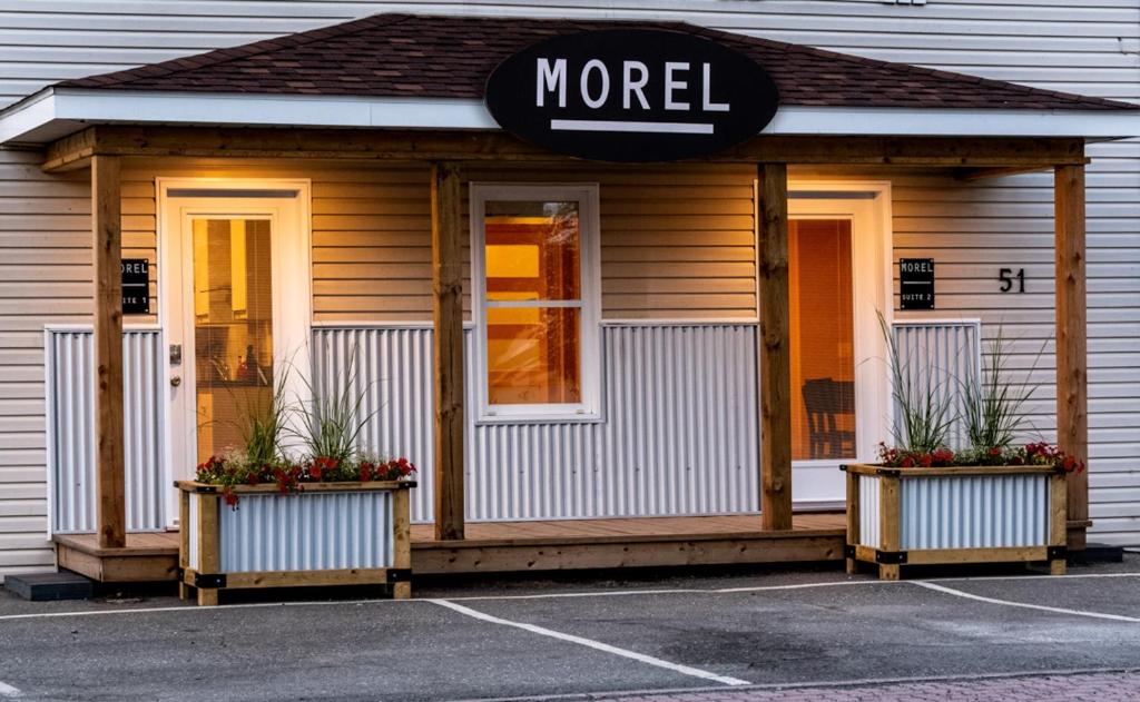 埃德門茲頓的住宿－Morel Executive Suites，前面有两盆花的商店