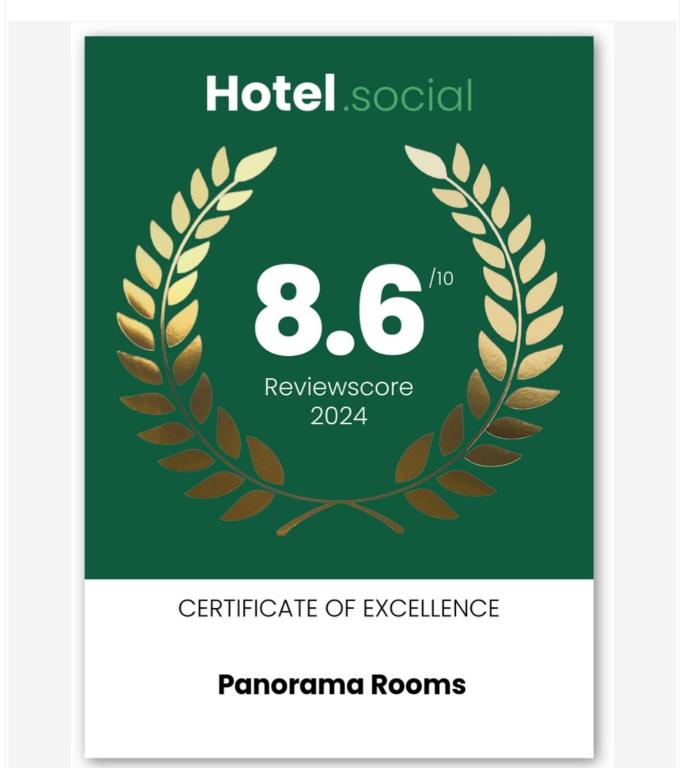 Certifikát, hodnocení, plakát nebo jiný dokument vystavený v ubytování Panorama Rooms