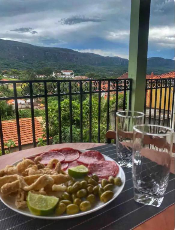 a plate of food sitting on top of a table at Jeitinho da Sô in Tiradentes