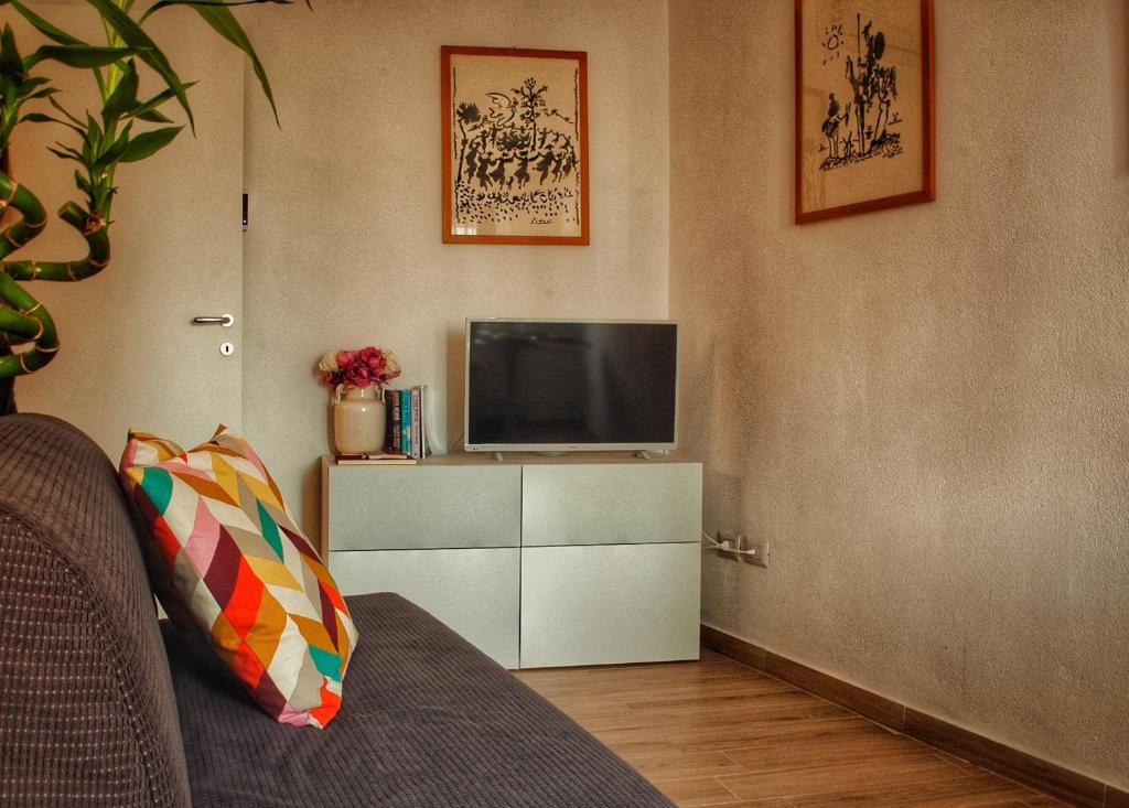 TV a/nebo společenská místnost v ubytování Centro storico Lovely House R9345