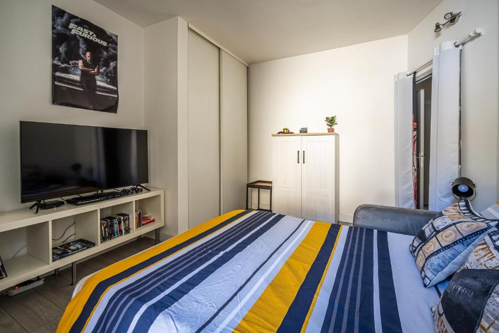 Televízia a/alebo spoločenská miestnosť v ubytovaní L'appart ciné, T2 Centre ville Narbonne
