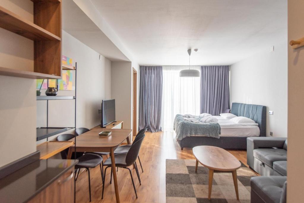Gudauri ATRIUM ApartHotel - 一居室公寓，阳台和山景
