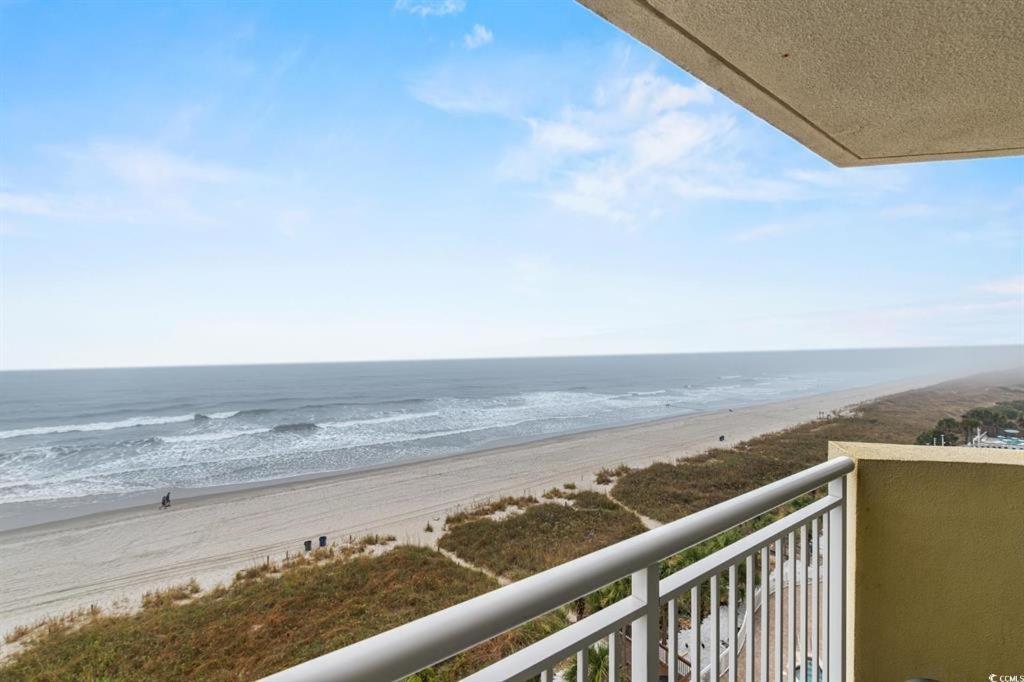 a view of the beach from a balcony at North Myrtle Beach 1BR Oceanfront Condo at Bay Watch in Myrtle Beach