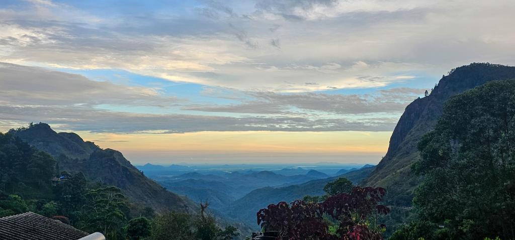 a view of a valley in the mountains at Hilltop Guest House in Ella