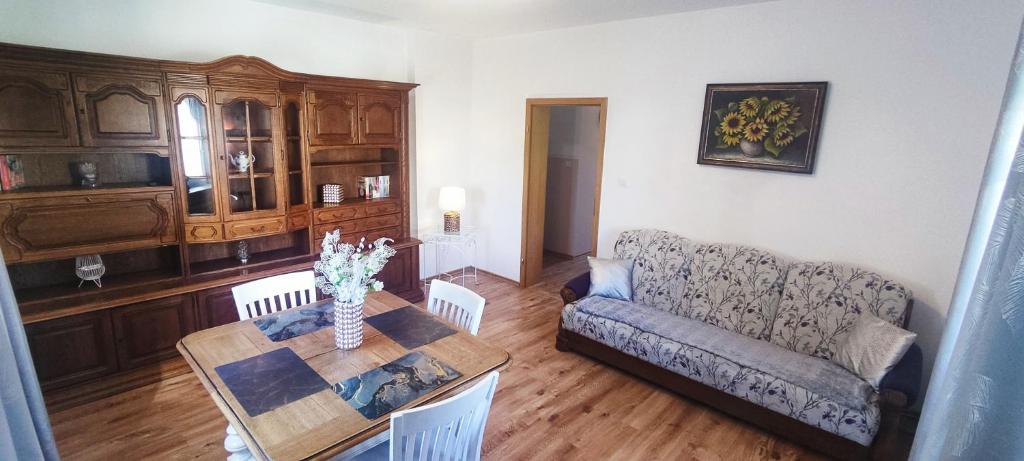 Χώρος καθιστικού στο Apartament na Pilczycach