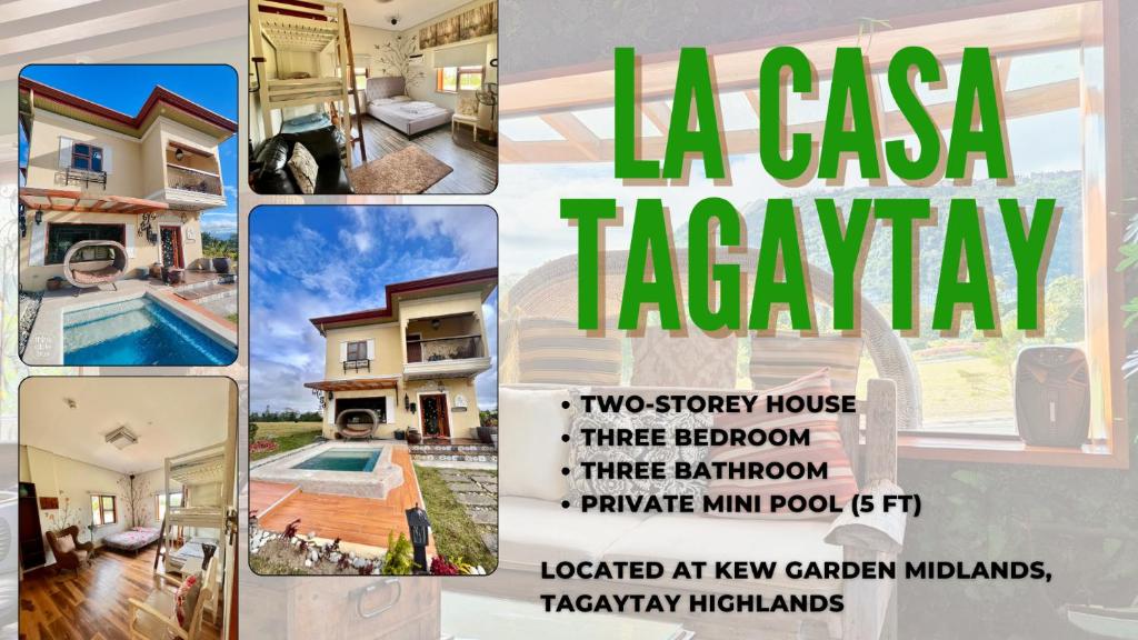 uma colagem de fotos de uma casa com um folheto em La Casa Tagaytay em Tagaytay