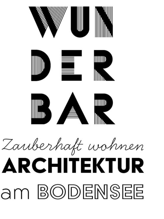 a set of black and white fonts with stripes at Wunderbar.Bodensee & Alpenblick in Markdorf