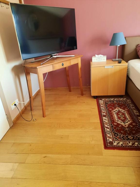 TV a/nebo společenská místnost v ubytování B&B Lomolen