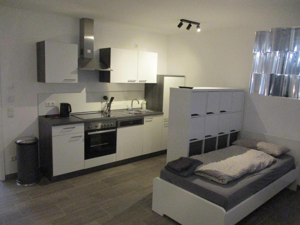 Kuchyň nebo kuchyňský kout v ubytování PARSBERGER STADTWOHNUNG 2