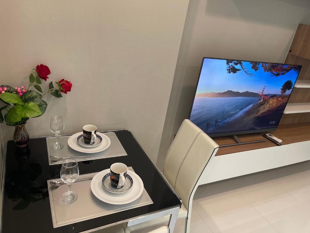TV a/nebo společenská místnost v ubytování Gc rooms