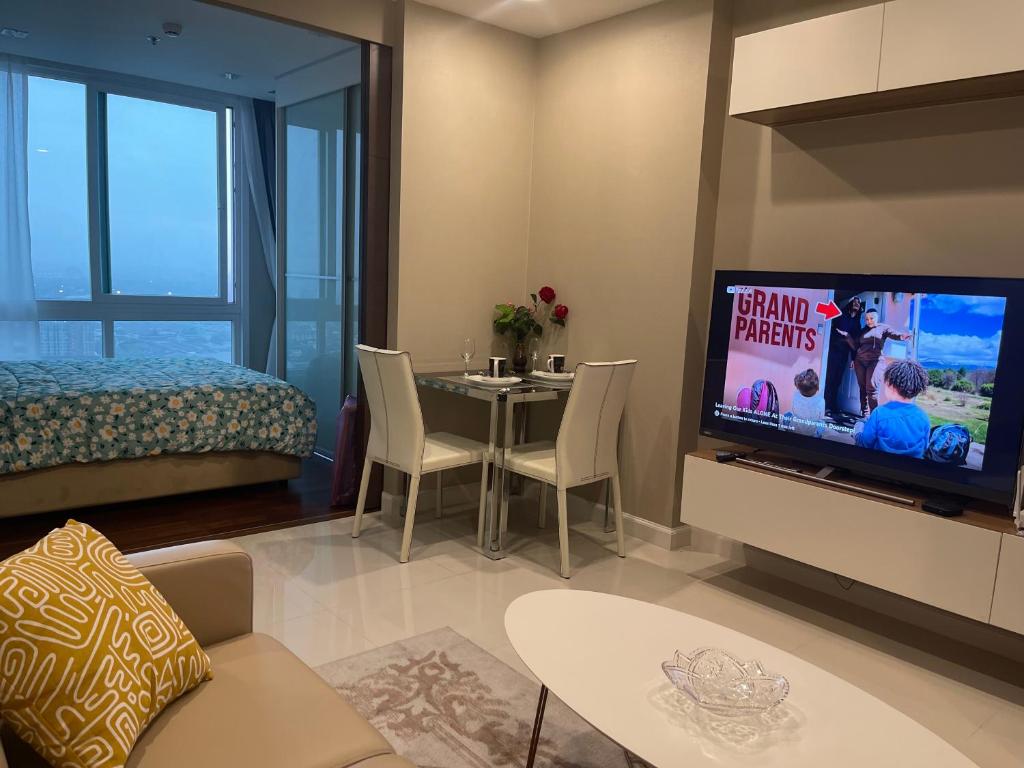 TV a/nebo společenská místnost v ubytování Gc rooms