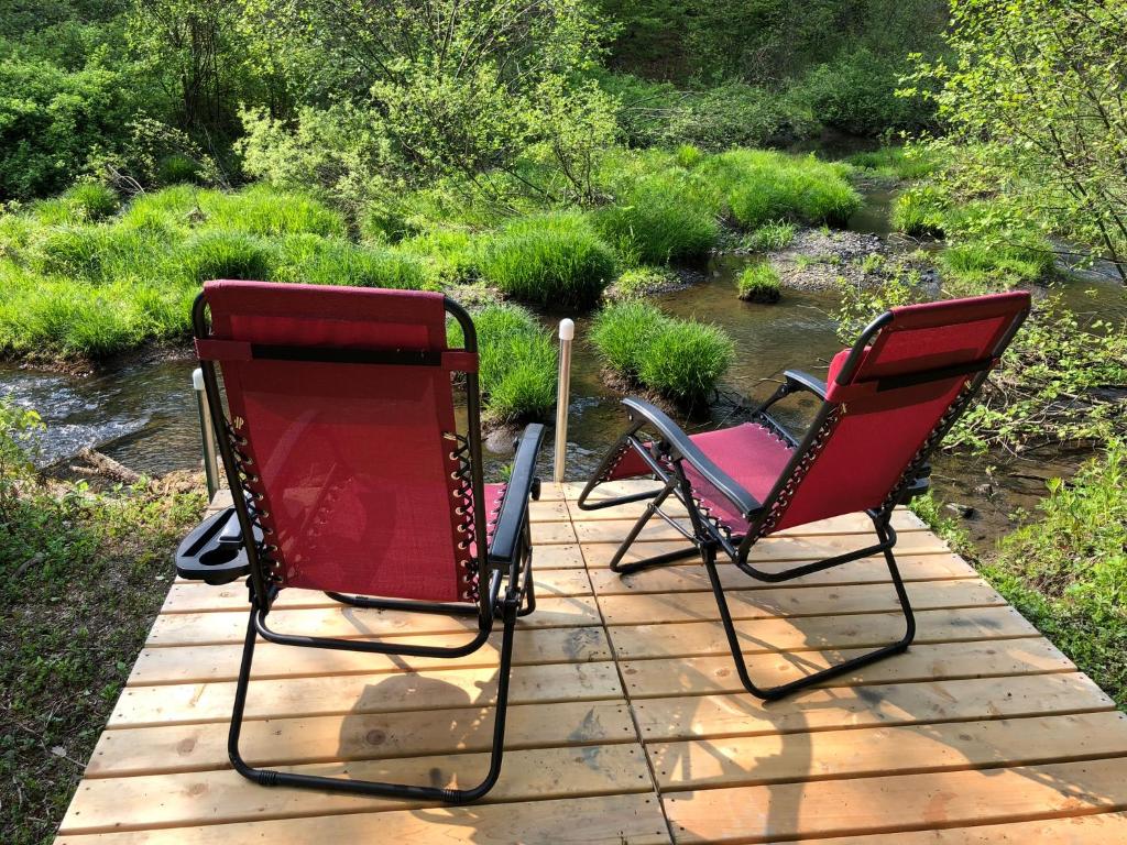 Zahrada ubytování Red Creek Hideaway in Cooperstown NY