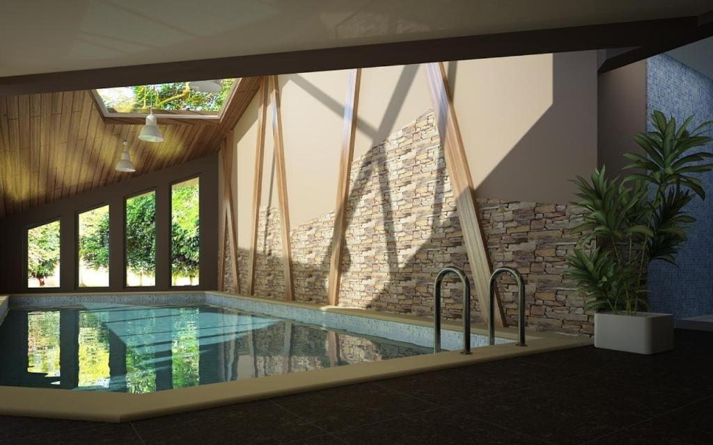 a swimming pool in a house at Petya's house in Dimitrovgrad