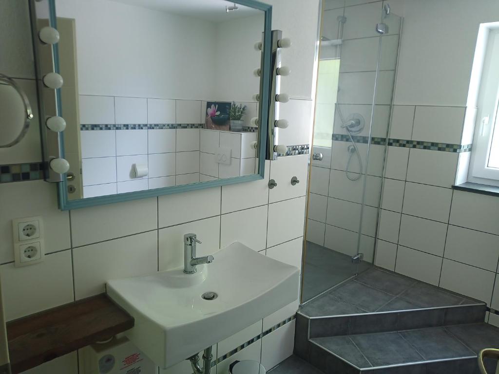 Koupelna v ubytování Ferienwohnung Leonie