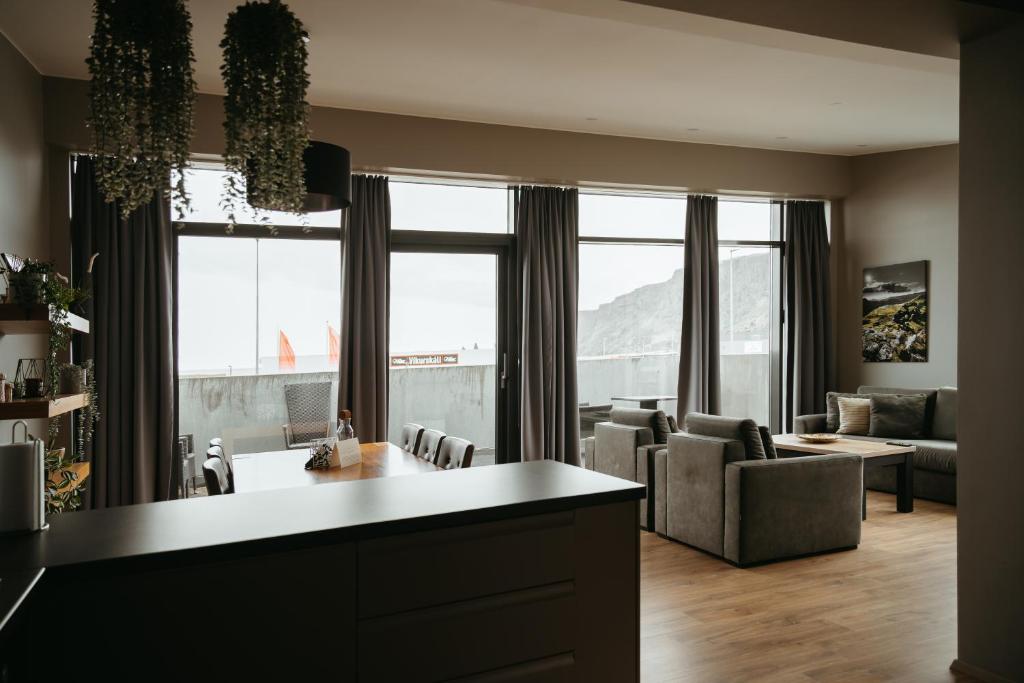 Posezení v ubytování Vík Apartments