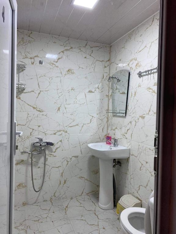 Koupelna v ubytování Guesthouse Dadia