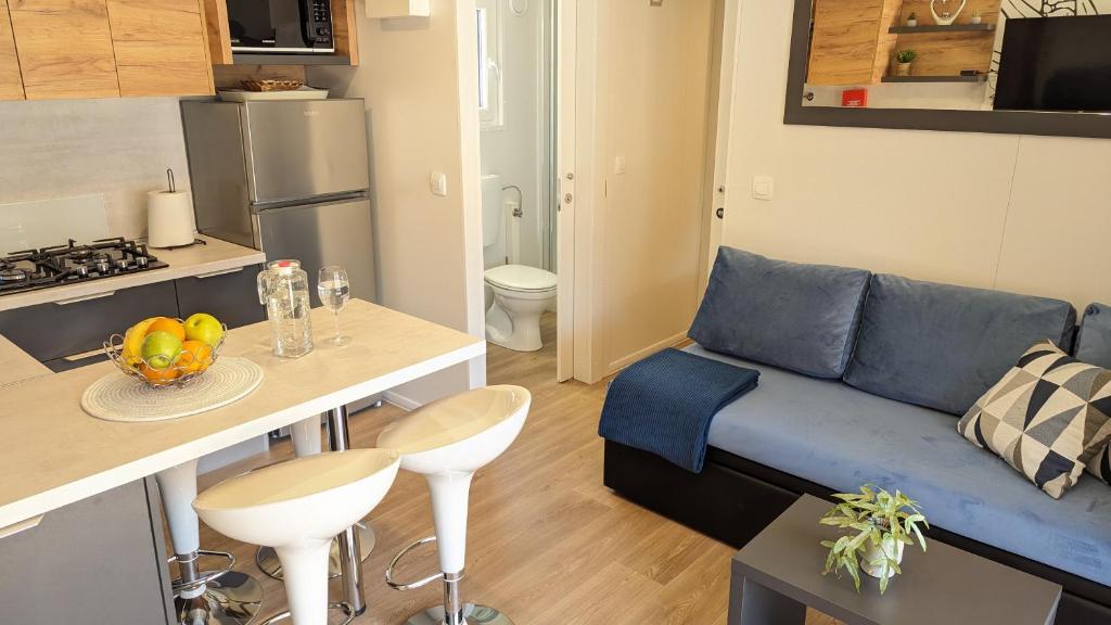 Kuchyň nebo kuchyňský kout v ubytování Mobile Homes Jaki