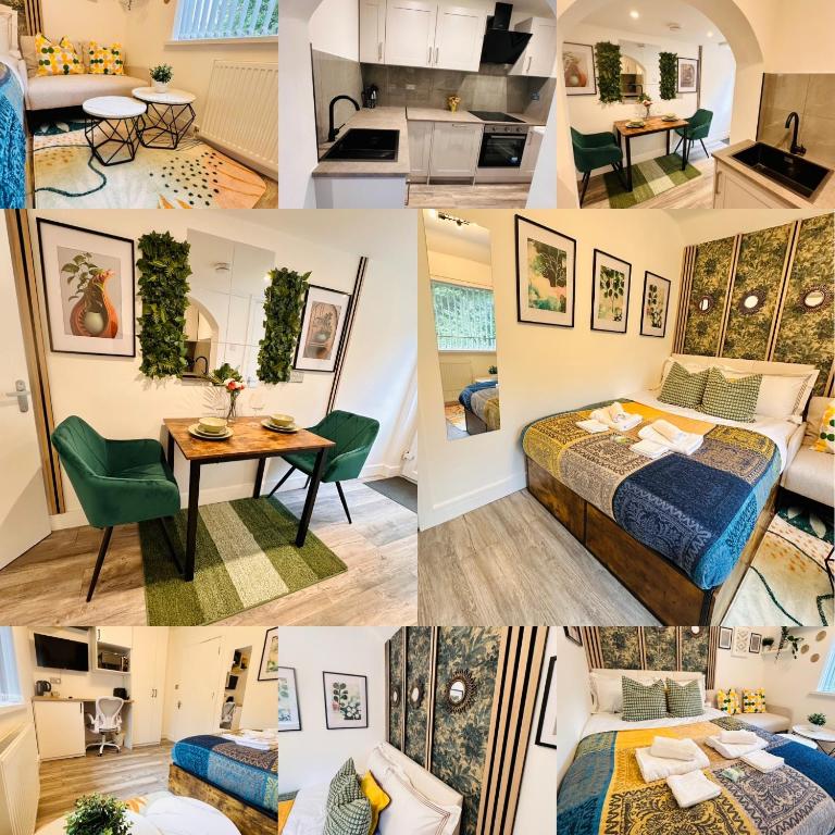 kolaż zdjęć pokoju hotelowego w obiekcie -R4- Newly Renovated Private self contained Room in Birmingham Selly Oak w Birmingham