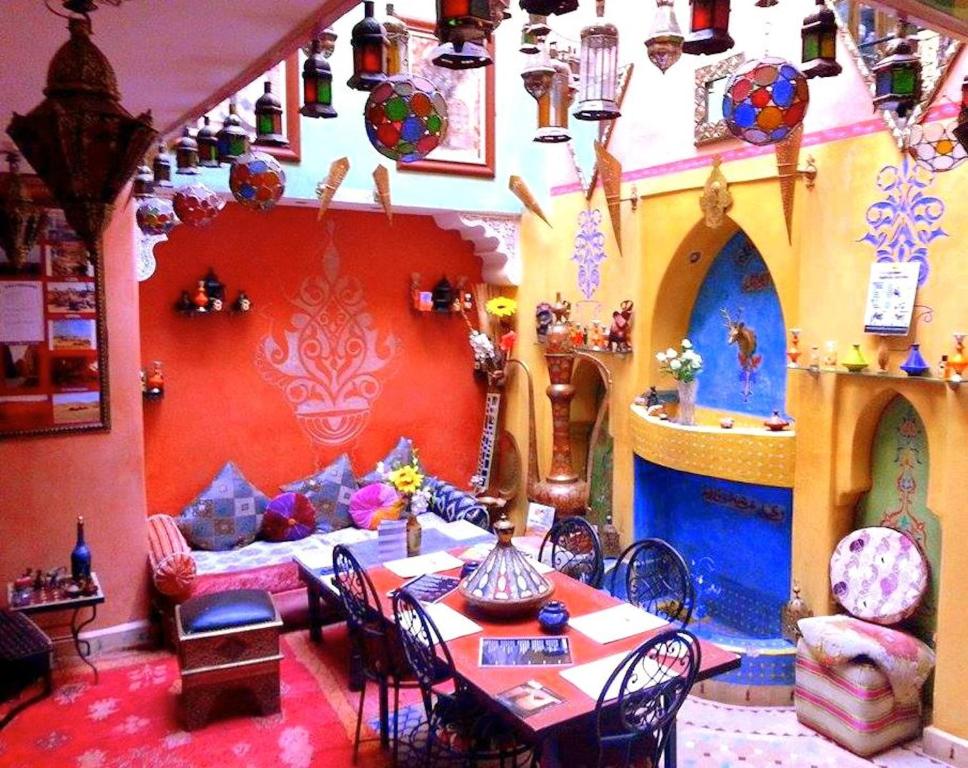 Posezení v ubytování Riad Layla Rouge