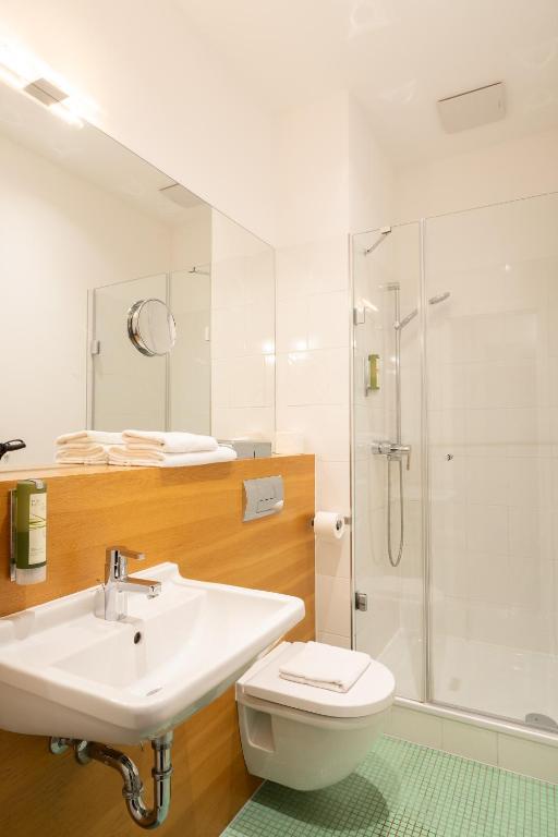 Koupelna v ubytování Hotel Johann