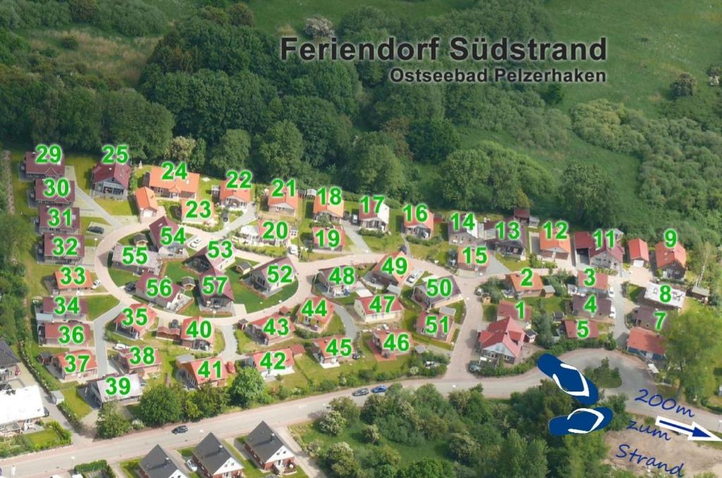Letecký snímek ubytování Feriendorf Südstrand Haus 20