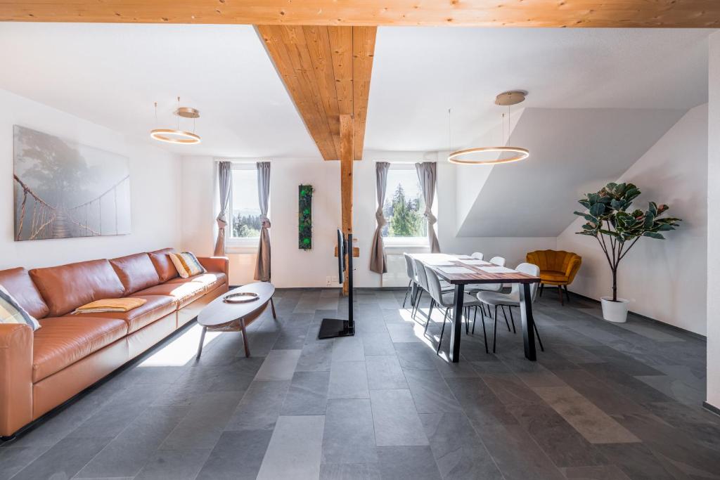 Posezení v ubytování EH Apartments Uranus mit privater Sauna