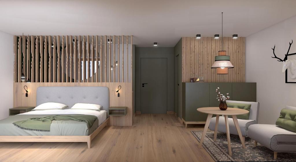 Postel nebo postele na pokoji v ubytování Stricker Aparthotel