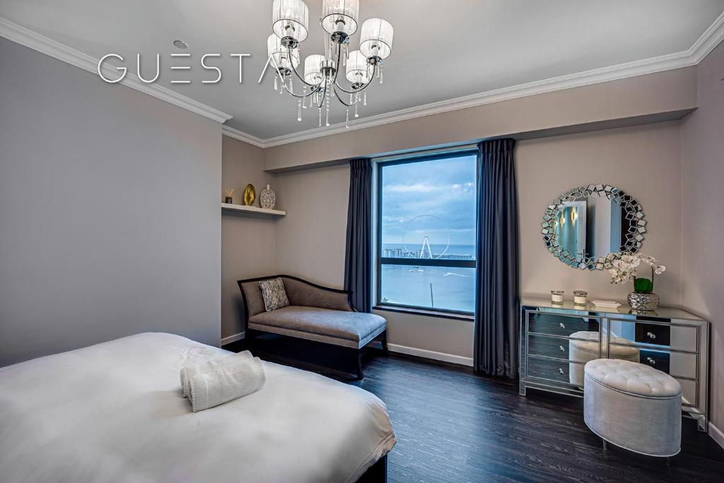 Postel nebo postele na pokoji v ubytování Jumeirah Beach Residence, Dubai Marina