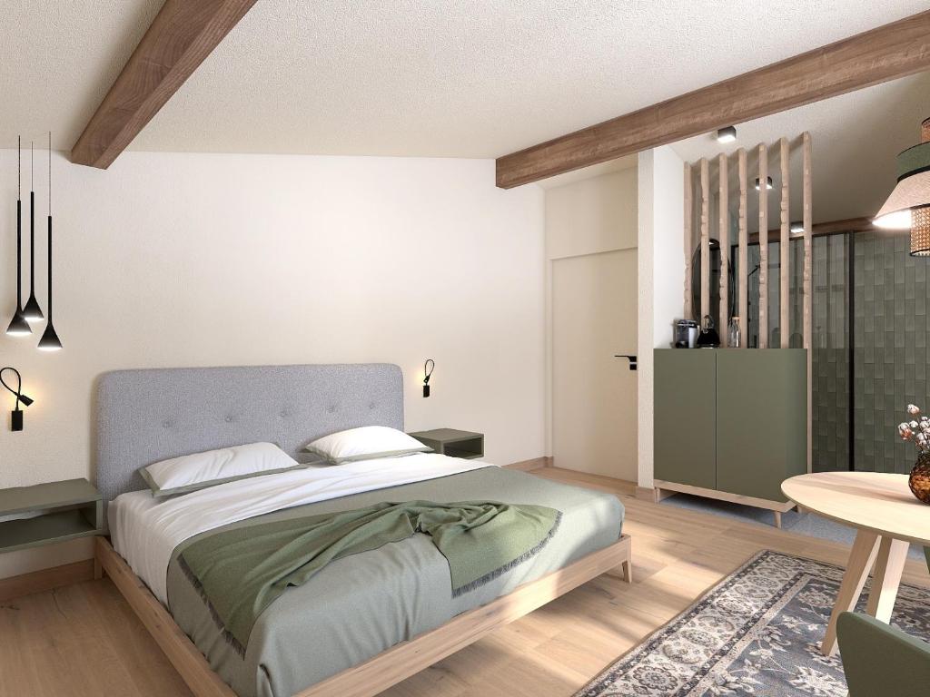 Postel nebo postele na pokoji v ubytování Stricker Aparthotel
