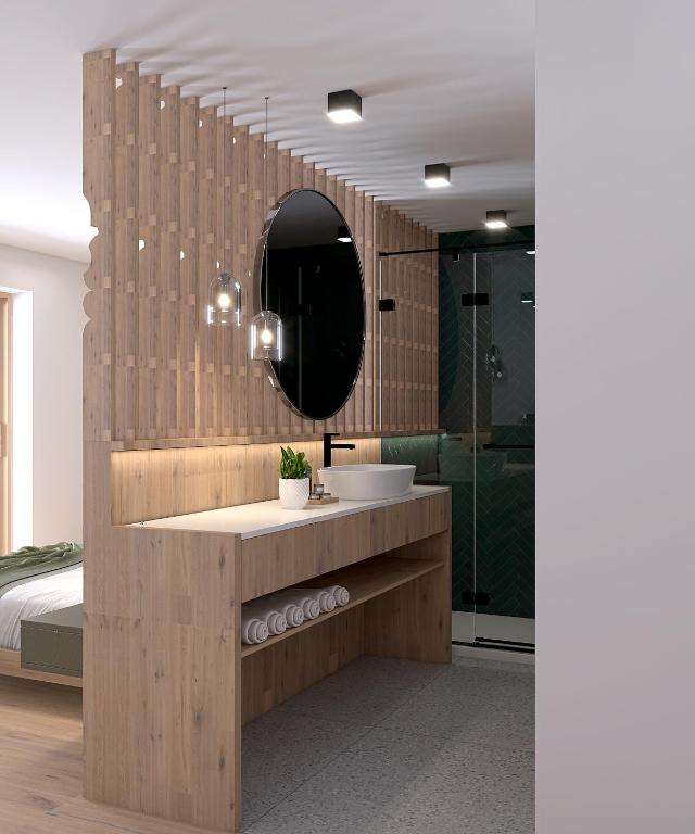 Koupelna v ubytování Stricker Aparthotel