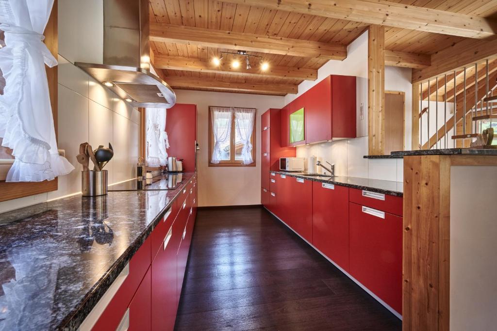 Kuchyň nebo kuchyňský kout v ubytování Chalet Lauterbrunnen
