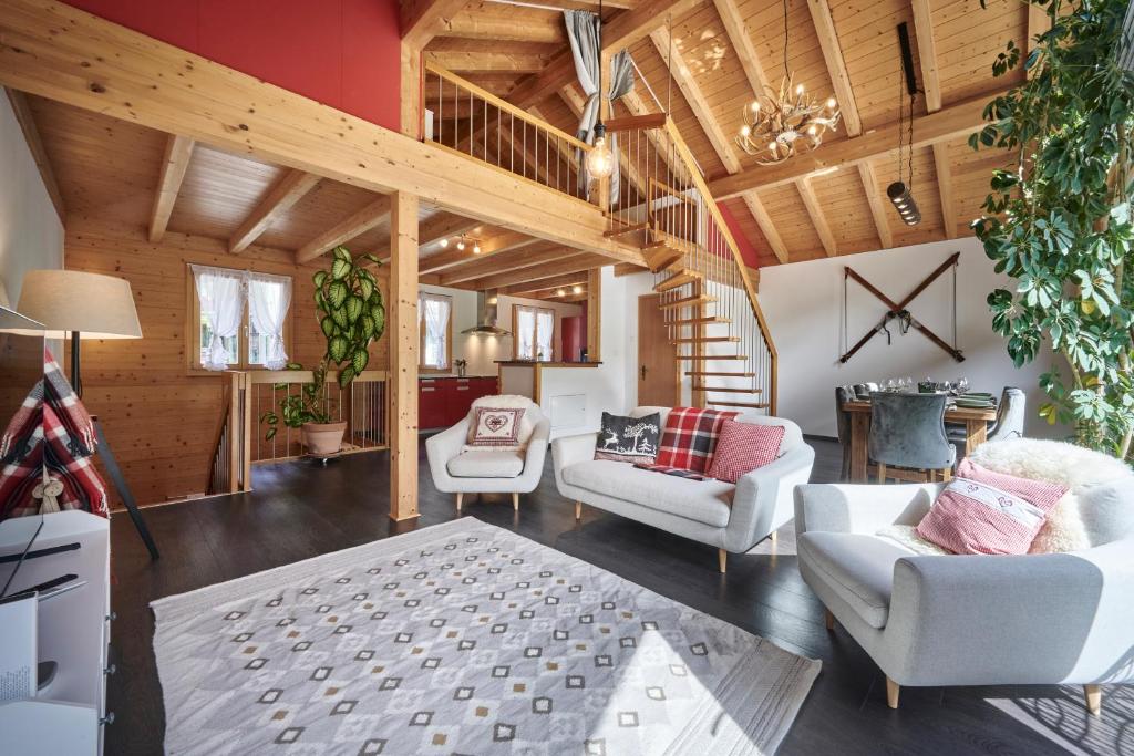 Posezení v ubytování Chalet Lauterbrunnen