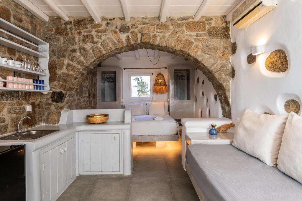 Kuchyň nebo kuchyňský kout v ubytování Villa Ava Mykonos