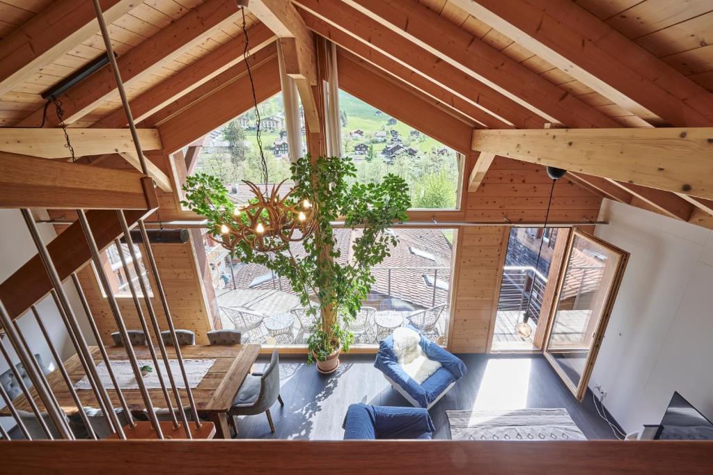 Posezení v ubytování Chalet Lauterbrunnen