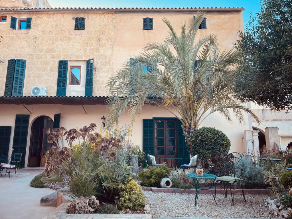 una casa con una palmera delante de ella en Casa Mona Turismo de Interior en Llubí