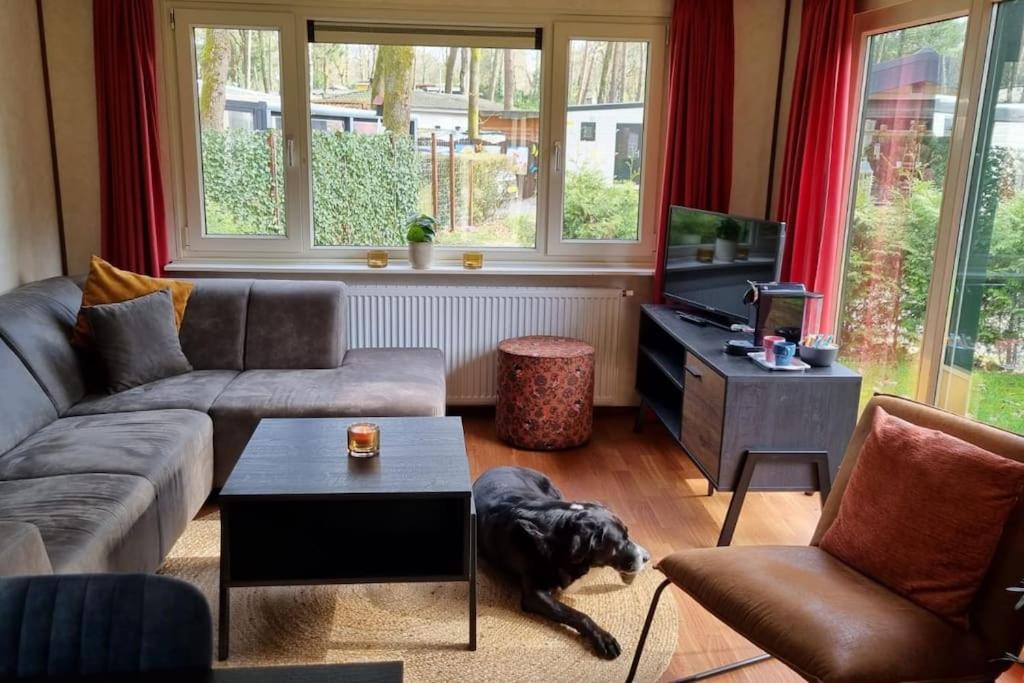 Posezení v ubytování Huis nabij bos I Ontspan in de natuur
