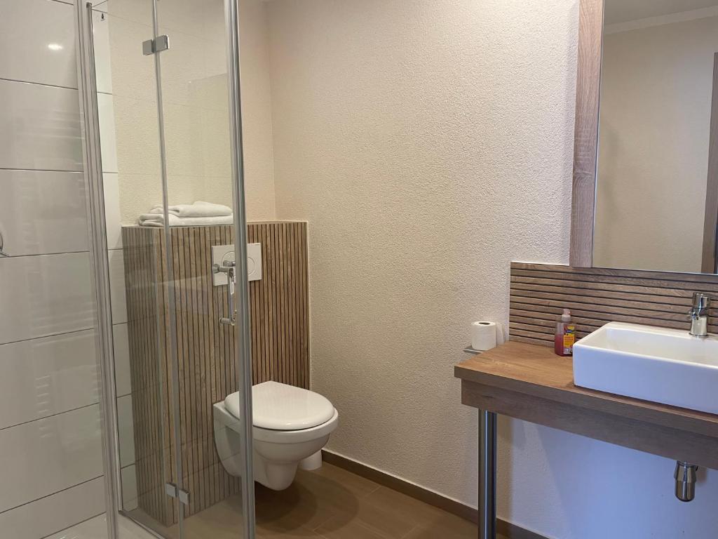 Koupelna v ubytování Hotel Andrea