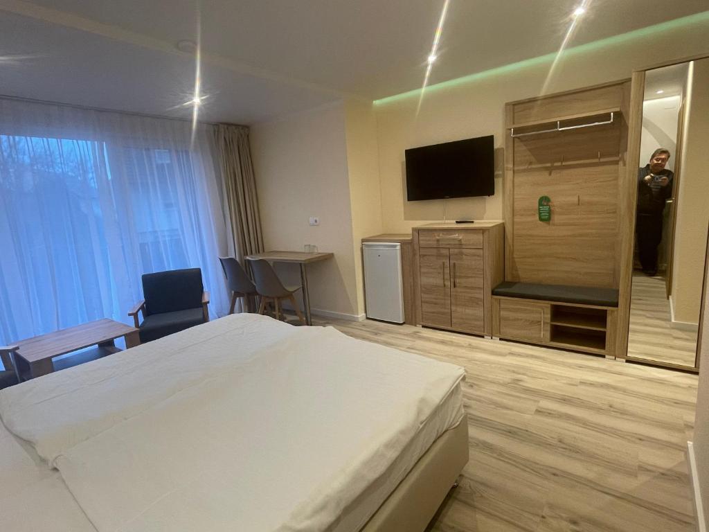 TV a/nebo společenská místnost v ubytování Hotel Andrea
