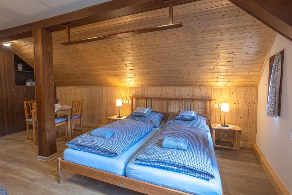 Postel nebo postele na pokoji v ubytování Chalupa Maršovka