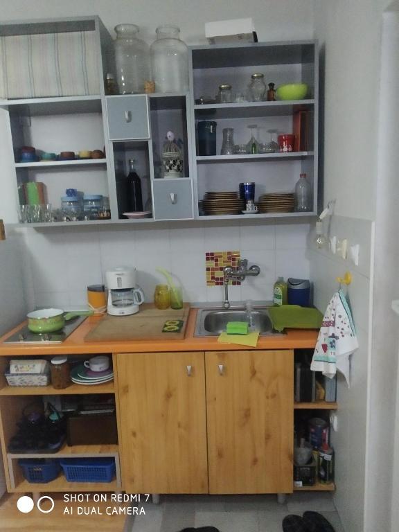 Kuchyň nebo kuchyňský kout v ubytování Studio beba