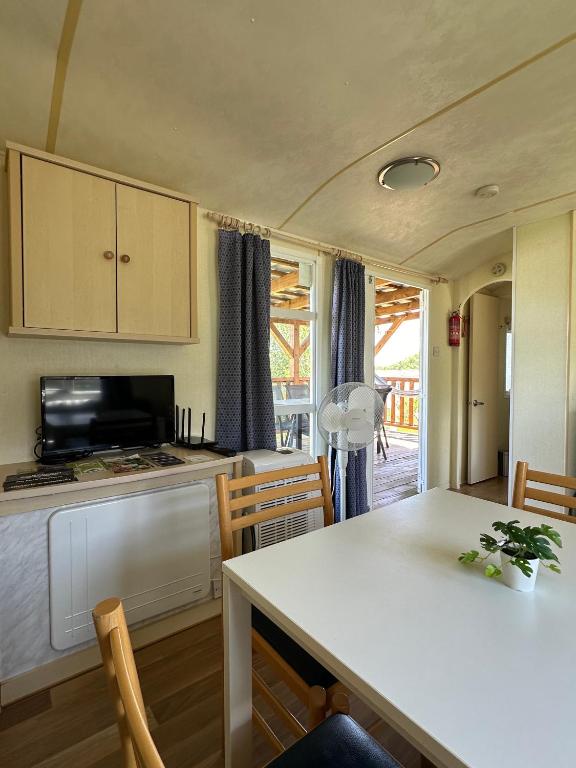Kuchyň nebo kuchyňský kout v ubytování Mobilheimy Camp Výrovice
