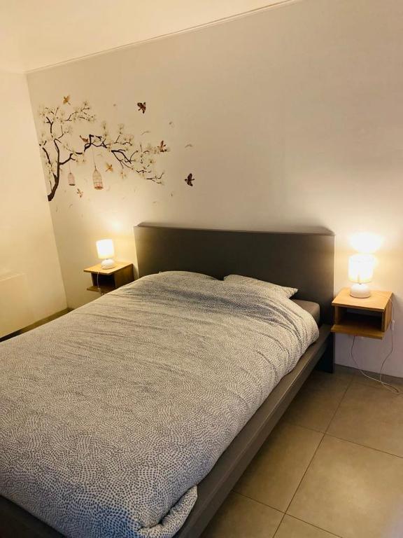 Postel nebo postele na pokoji v ubytování Le Paradis d'Ayli