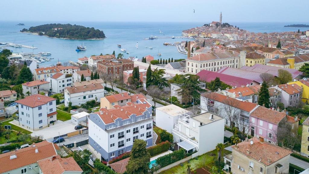 an aerial view of the city of dubrovnik at Villa Grace in Rovinj