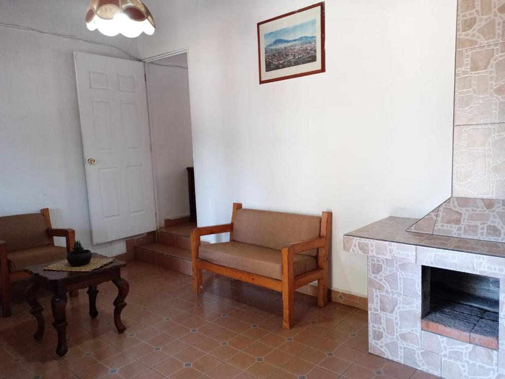 Posezení v ubytování Hotel Cabañas Chalamu