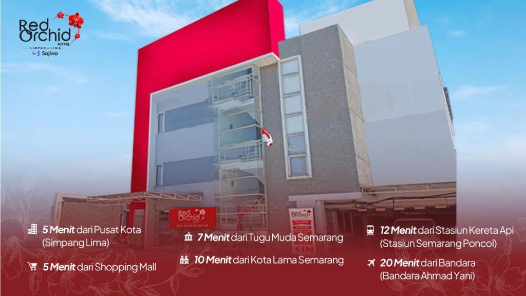 a rendering of a building with a red roof at Red Orchid Hotel by Sajiwa in Semarang