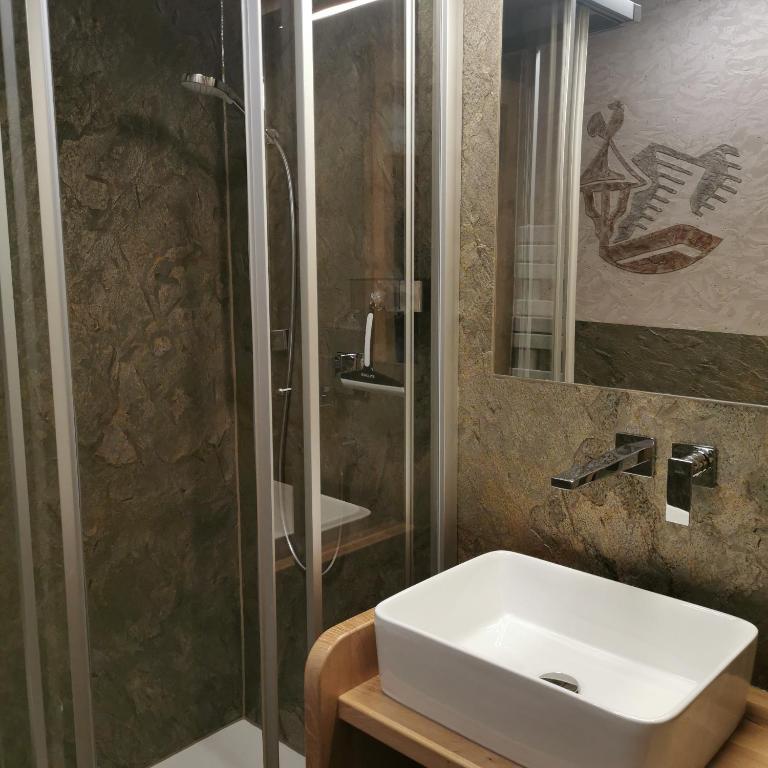 Koupelna v ubytování Appartements Grünholz