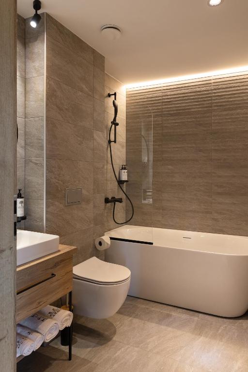 Koupelna v ubytování Molėtai Hotel