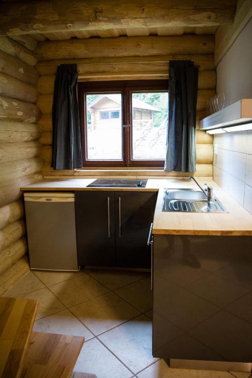 Kuchyň nebo kuchyňský kout v ubytování Relax S-L-A-P-Y Resort - Mlýn v zátoce