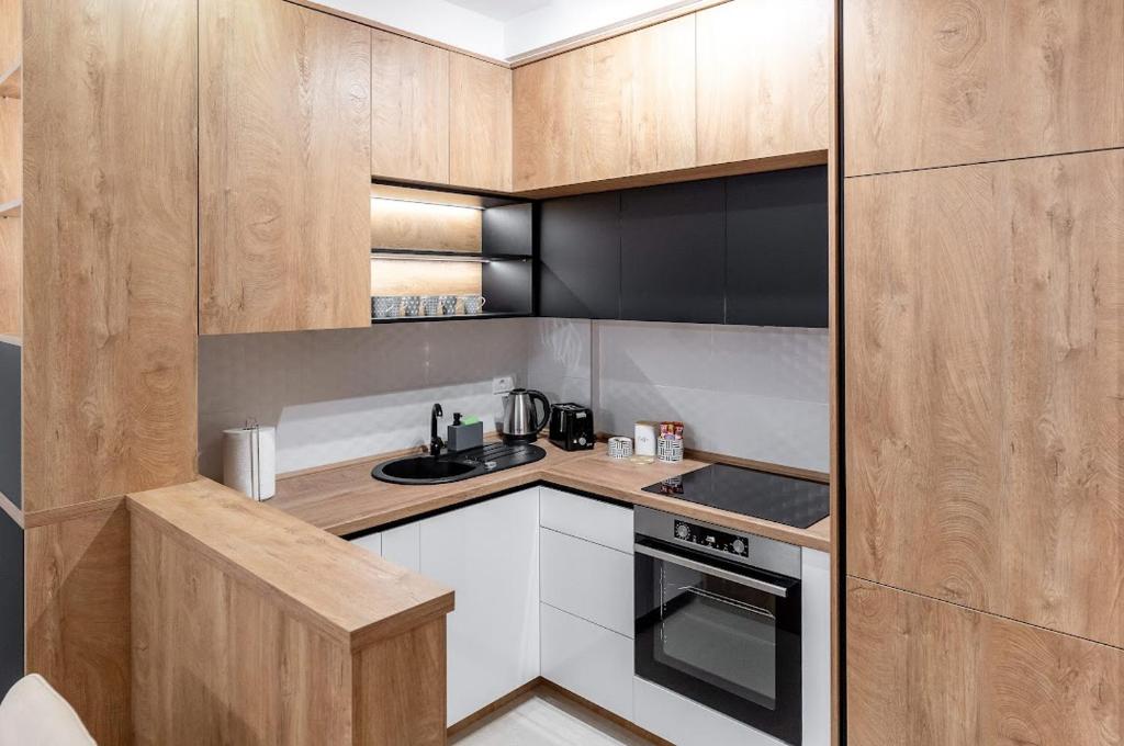 Kuchyň nebo kuchyňský kout v ubytování Apartman Kolarević