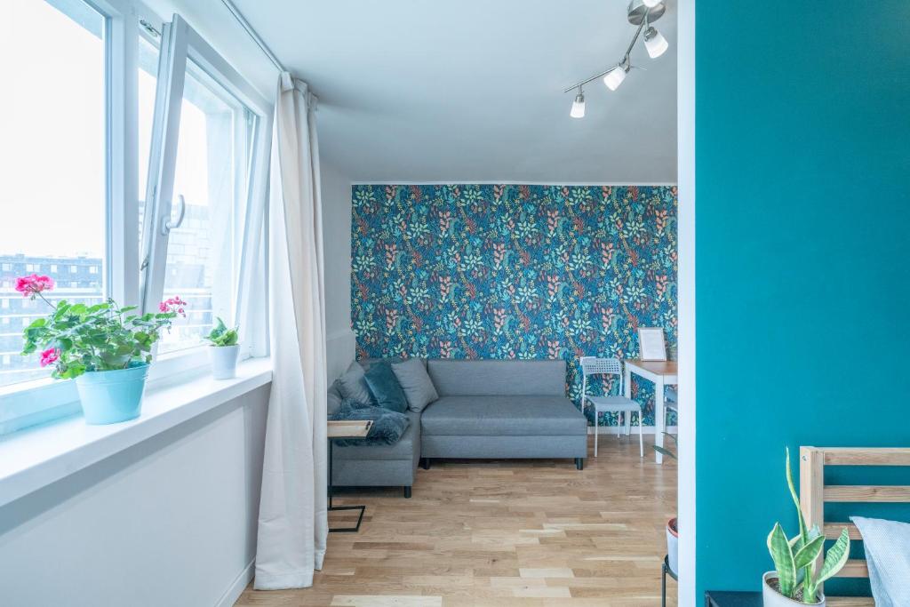 Posedenie v ubytovaní Green studio in the city center of Wroclaw